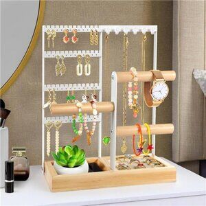 Jewelry Organizer, 4-Tier Earring Holder Organizer with 48 Holes